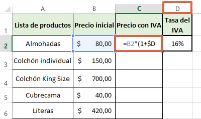 Cómo calcular el precio con IVA en Excel directamente paso 3