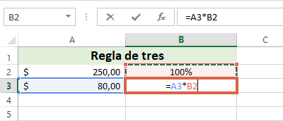 Cómo sacar porcentaje en Excel utilizando regla de tres paso 3