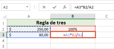 Cómo sacar porcentaje en Excel utilizando regla de tres paso 4