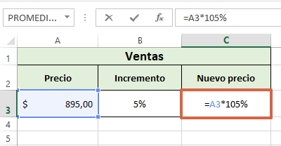 Cómo sumar porcentajes en Excel paso 3