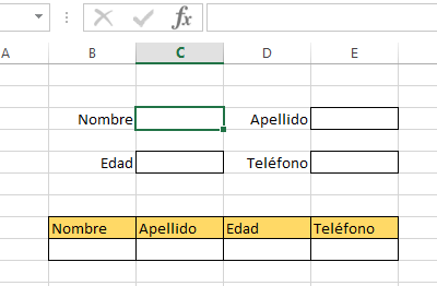 Cómo crear formularios en Excel con Macros paso 1