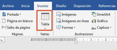 Cómo hacer o crear una tabla en Microsoft Word desde el menú Insertar paso 1