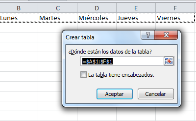 Cómo hacer una tabla en Excel paso 3