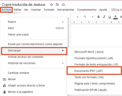 Cómo traducir archivos PDF de inglés al español con Google Docs paso 9