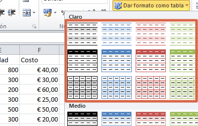 Crear una tabla con datos ingresados en Excel paso 2