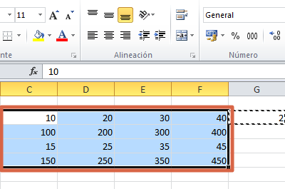 Multiplicar rango de celdas por un mismo valor con opciones de pegado en Excel paso 2