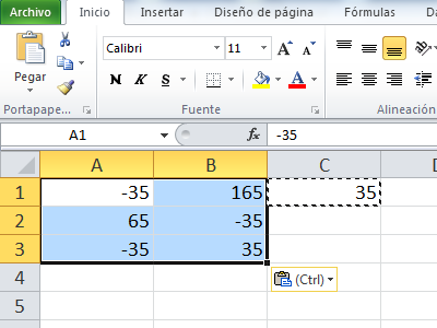 Restar a un grupo de celdas el mismo valor en Excel paso 4